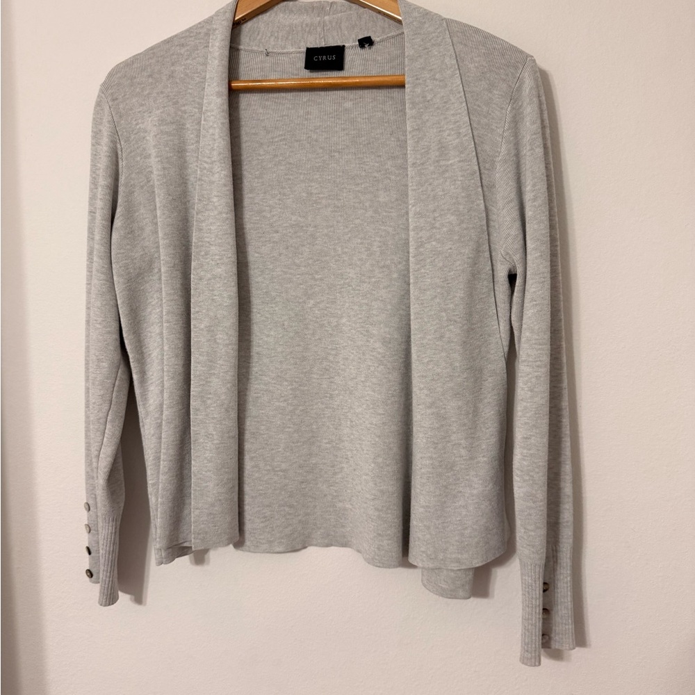 Cyrus Gray Lightweight Open Front Cardigan Sweater Medium